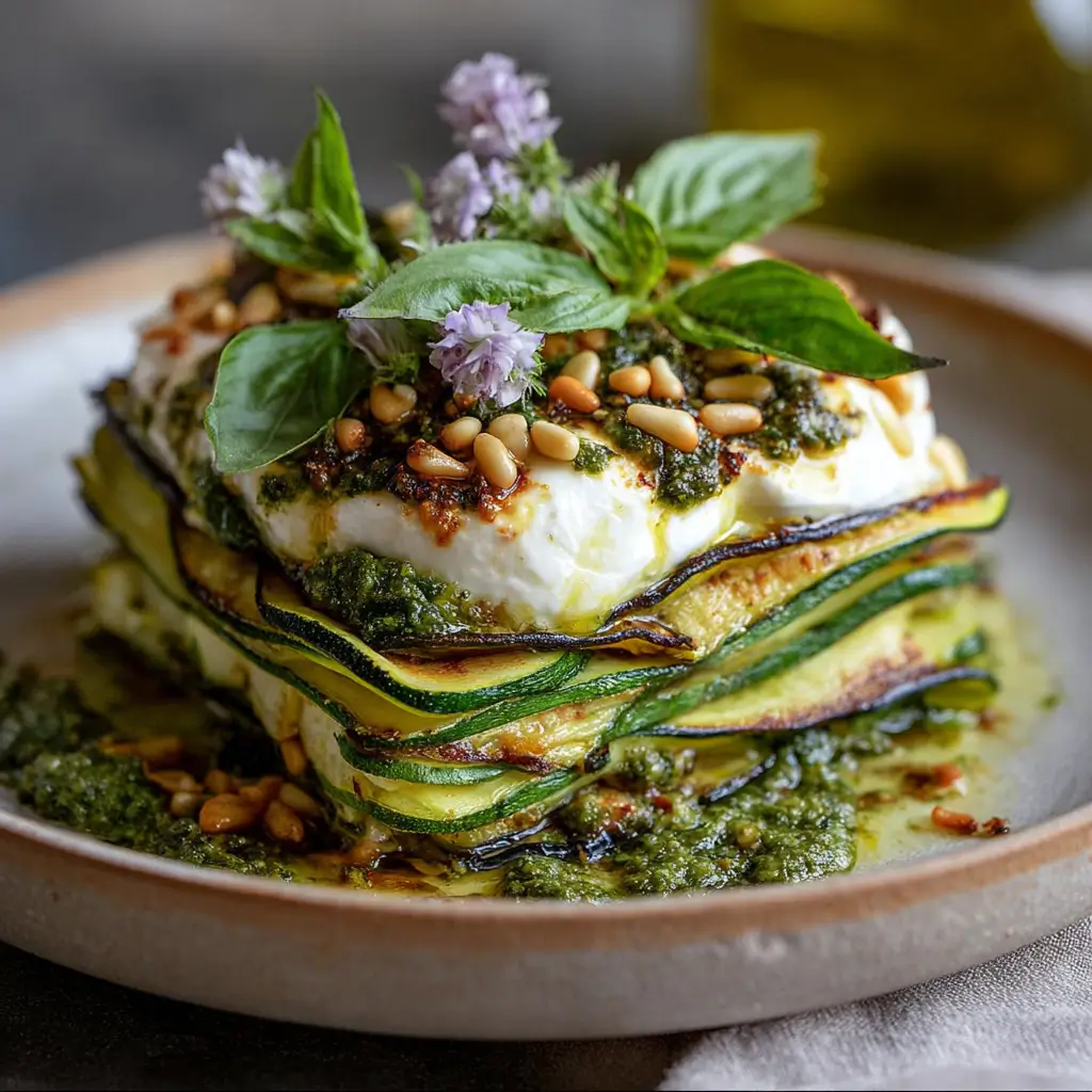 Mille-Feuille de Courgettes et Burrata