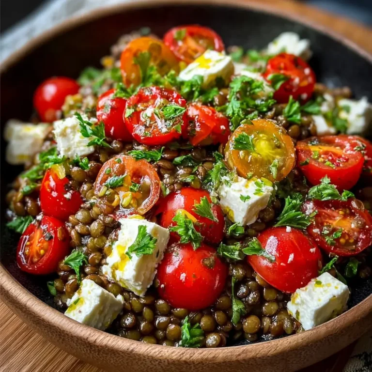 Salade de Lentilles Vertes à la Feta et Tomates Cerises