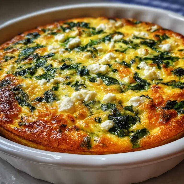 Quiche Sans Pâte Épinards et Feta
