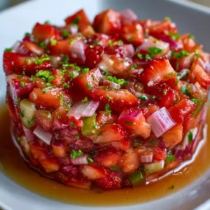 Tartare Fraise et Rhubarbe au Citron Vert