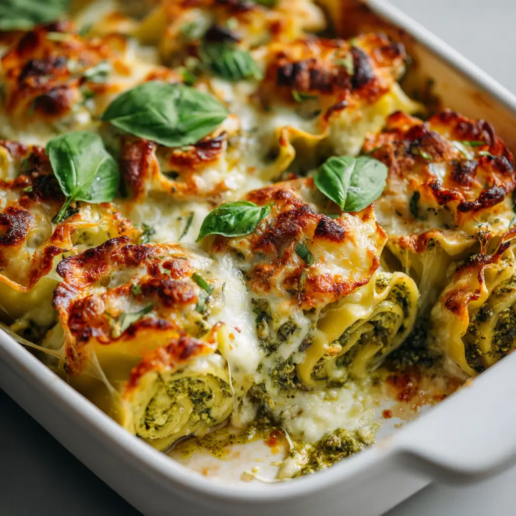 Lasagnes Roulées au Pesto et Ricotta