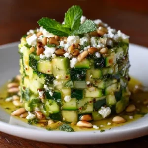 Tartare de Courgette Crue, Feta et Menthe Fraîche