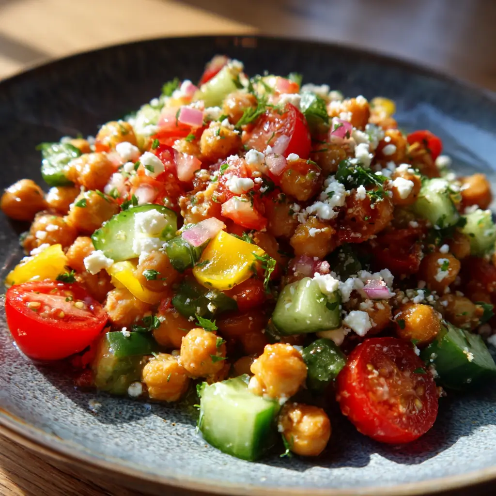 Salade de Pois Chiches Croquante et Vinaigrette Citronnée