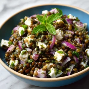 Salade de Lentilles, Menthe et Feta