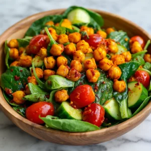 Salade de Pois Chiches Rôtis au Paprika Fumé