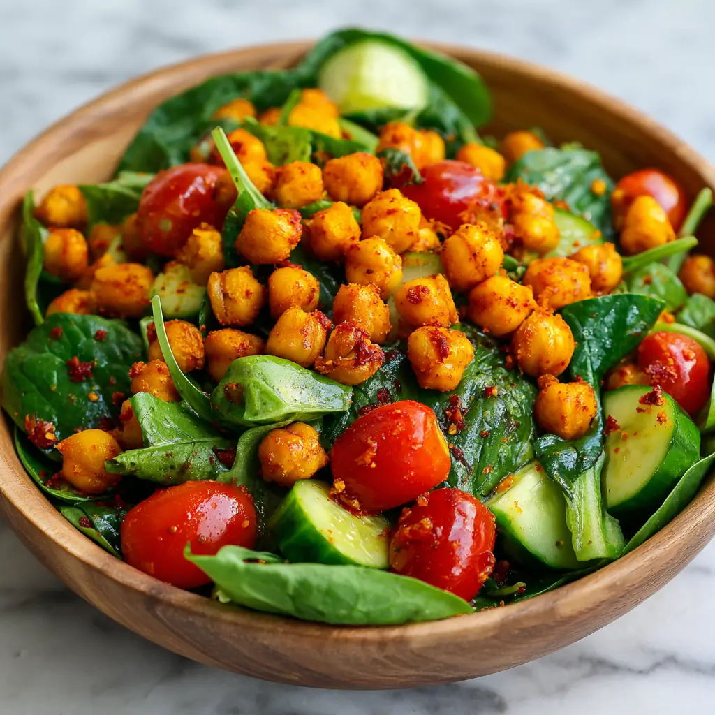 Salade de Pois Chiches Rôtis au Paprika Fumé