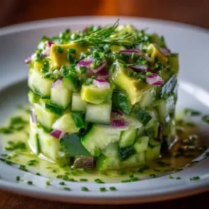 Tartare Frais de Concombres et Avocats au Citron Vert