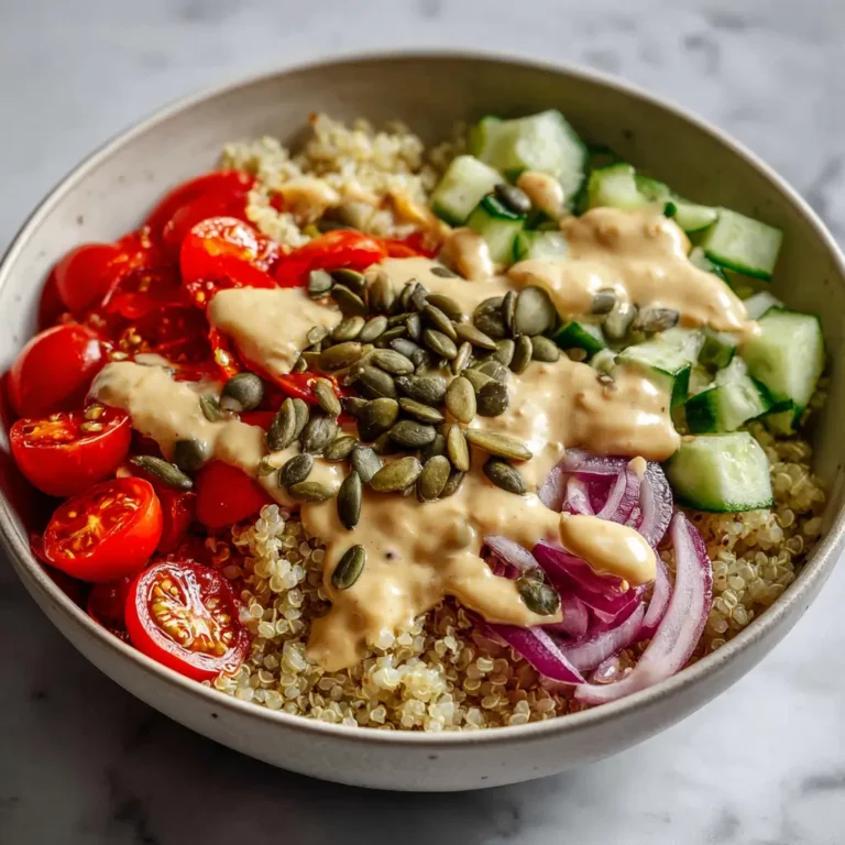 Bol de Quinoa Méditerranéen et Sauce Tahini