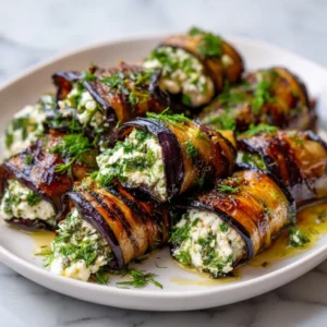 Roulades d'Aubergines Ricotta Basilic