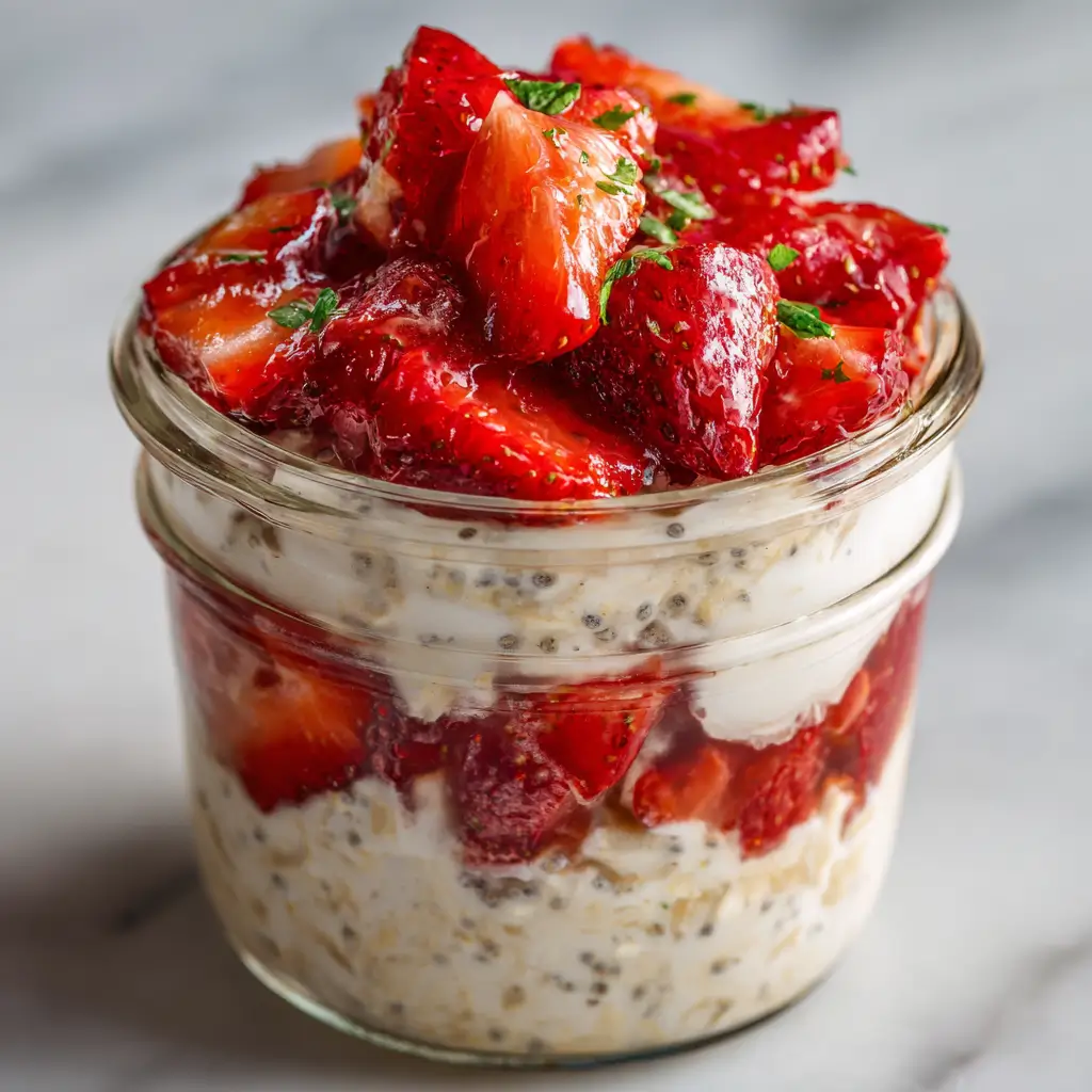 Overnight Oats Fraises Facile