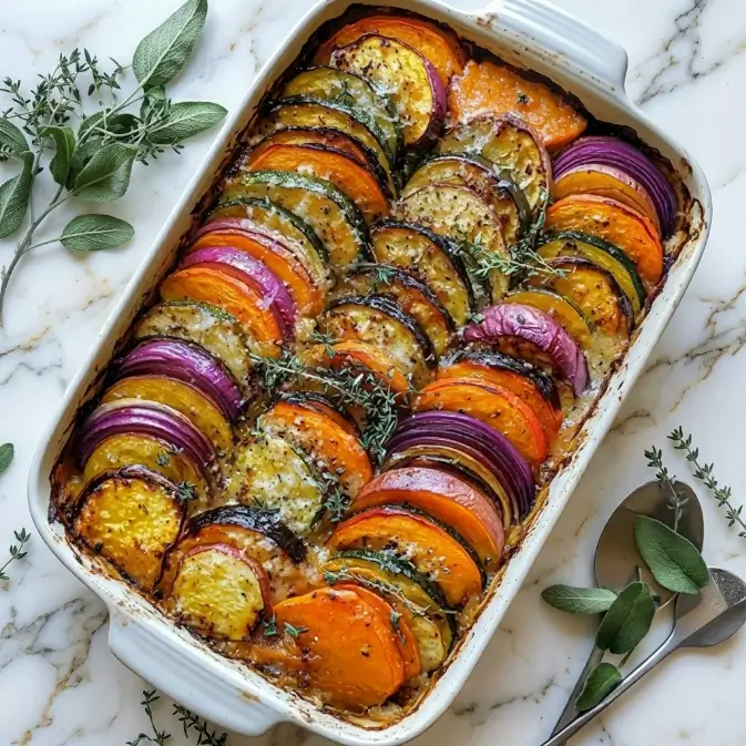 Tian Croustillant aux Légumes et Parmesan
