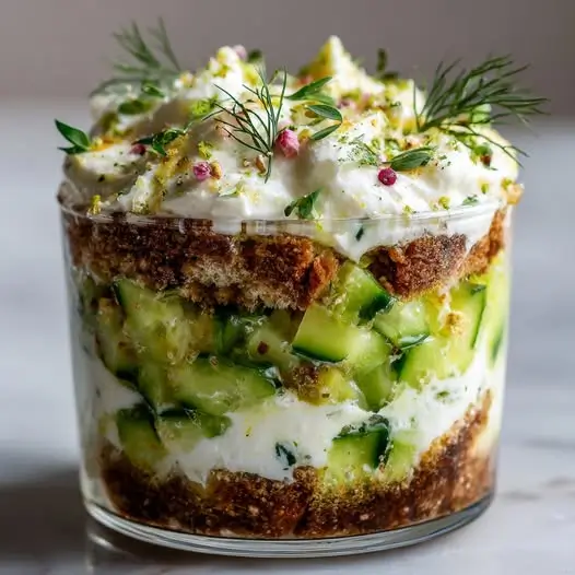 Tiramisu sale au concombre et feta