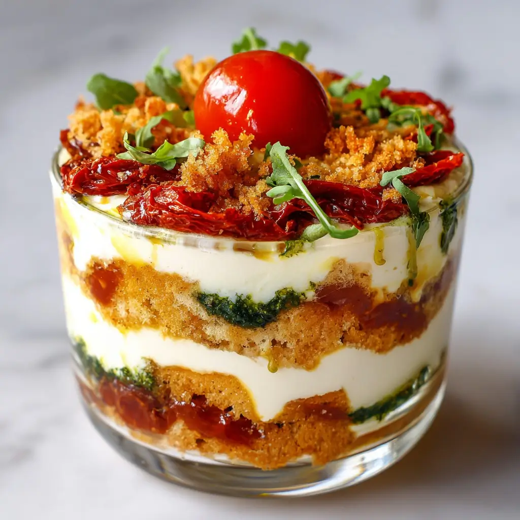 Tiramisu sale aux tomates confites et mascarpone