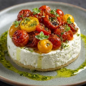Cheesecake Salé Burrata et Tomates Confites