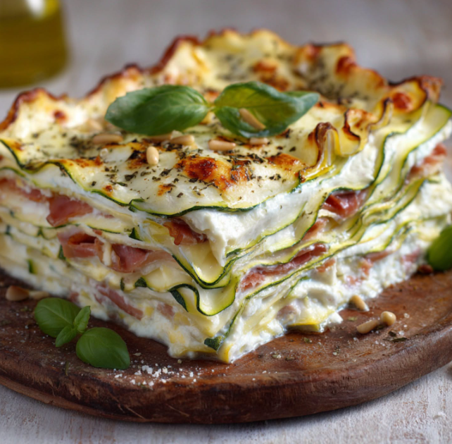 Lasagnes Froides Courgette Jambon Cru et Ricotta au Citron
