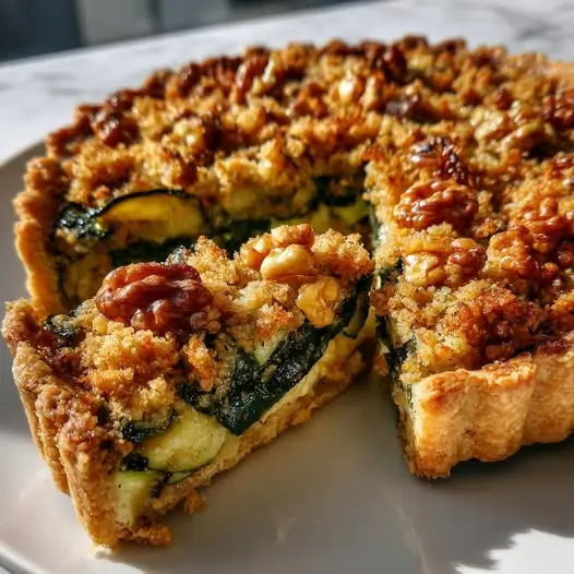 Tarte Courgettes et Crumble au Roquefort Croquant Facile