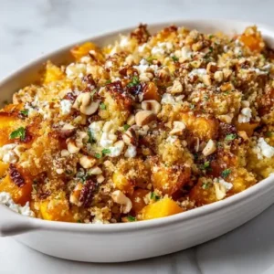 Crumble Salé de Butternut, Feta et Noisettes