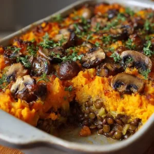 Parmentier Patate Douce Lentilles Champignons