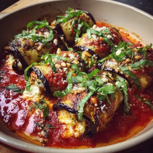 Roulés d’Aubergine Grillée Ricotta Citronnée