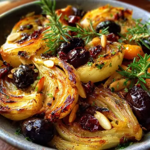 Fenouil Rôti Orange Olives et Amandes